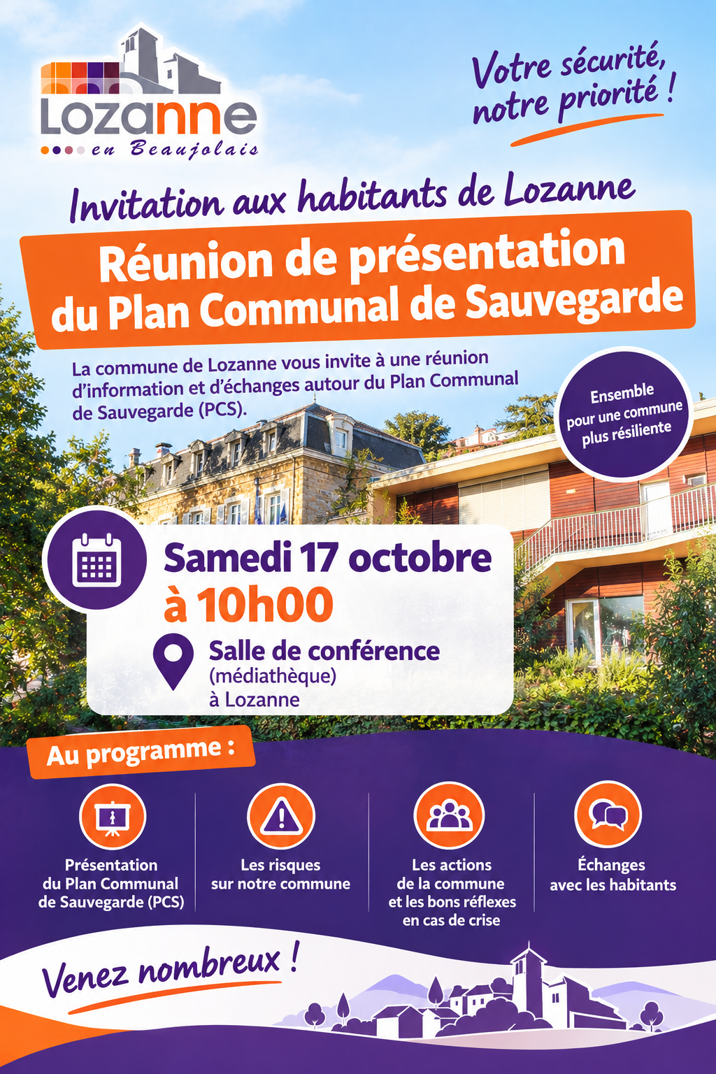 Réunion plan communal de sauvegarde.17 octobre